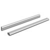 vidaXL Cijev za ormar 2 kom. Srebrno 464 x 15 x 29 mm