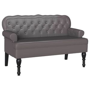 vidaXL Chesterfield klupa Siva 119,5 x 64,5 x 75 cm Lažna koža