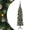 vidaXL Umjetno vitko božićno drvce Zelena i bijela 120 cm