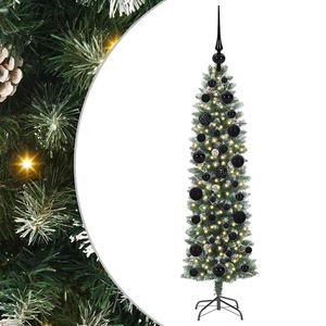 vidaXL Umjetno vitko božićno drvce Zelena i bijela 120 cm