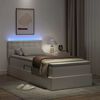 vidaXL Krevet s prostorom za pohranu s LED-om Čista bijela 90 x 200 cm
