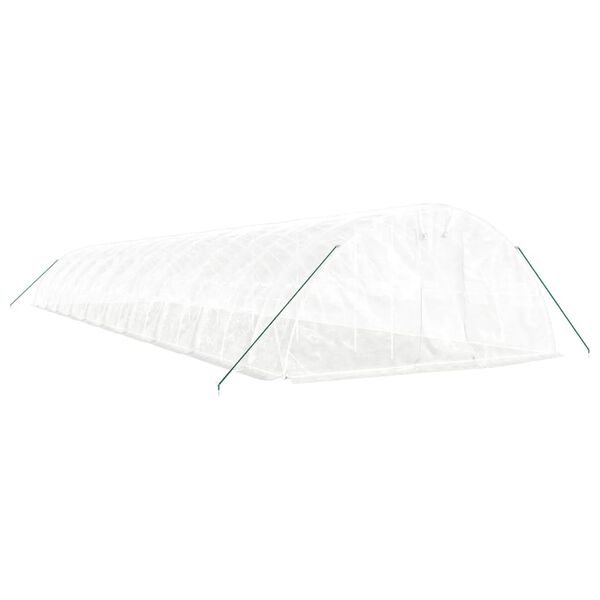 vidaXL Staklenik s čeličnim okvirom bijeli 100 m&sup2; 20 x 5 x 2,3 m