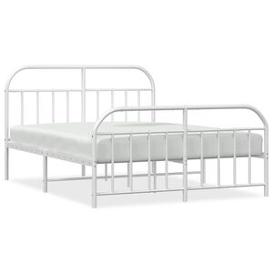 vidaXL Metalni okvir kreveta uzglavlje i podnožje bijeli 183x213 cm
