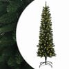 vidaXL Umjetno vitko božićno drvce 150 cm 150 LED lampica Topla bijela
