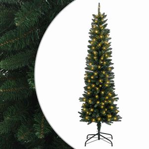 vidaXL Umjetno vitko božićno drvce 150 cm 150 LED lampica Topla bijela