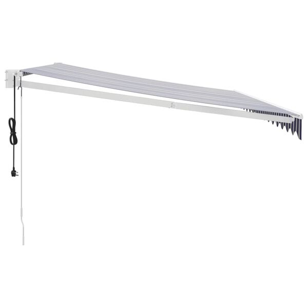 vidaXL Automatska tenda na uvlačenje plavo-bijela 4 x 3 m