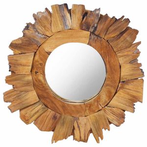 vidaXL Zidno ogledalo od tikovine 40 cm okruglo