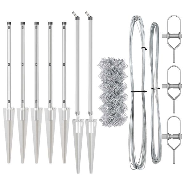 vidaXL Stup za ogradu Srebrno 10 x 0,8 m (mreža 40 x 40 mm) Čelik