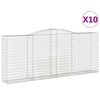 vidaXL Lučne gabionske ko&scaron;are 10kom 400x50x160/180cm pocinčano željezo
