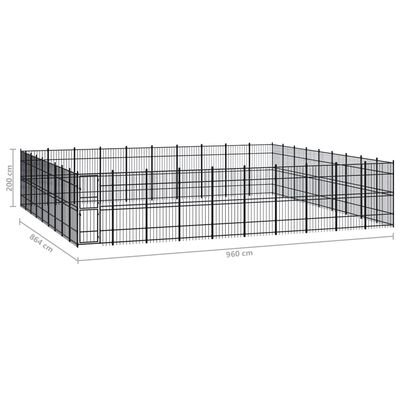 vidaXL Vanjski kavez za pse čelični 82,94 m²