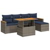 vidaXL 6-dijelni set vrtnih sofa od poliratana s jastucima sivi