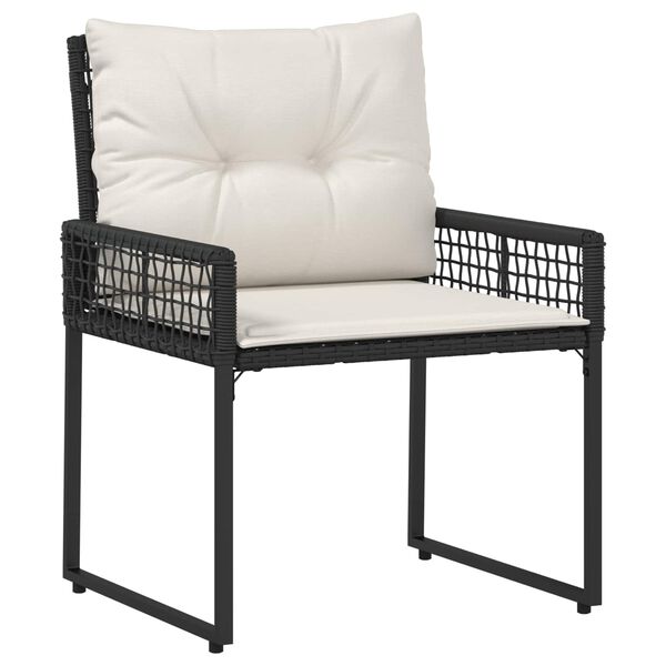 vidaXL Set vanjskog namje&scaron;taja s jastukom 3 pcs Crna i bijela