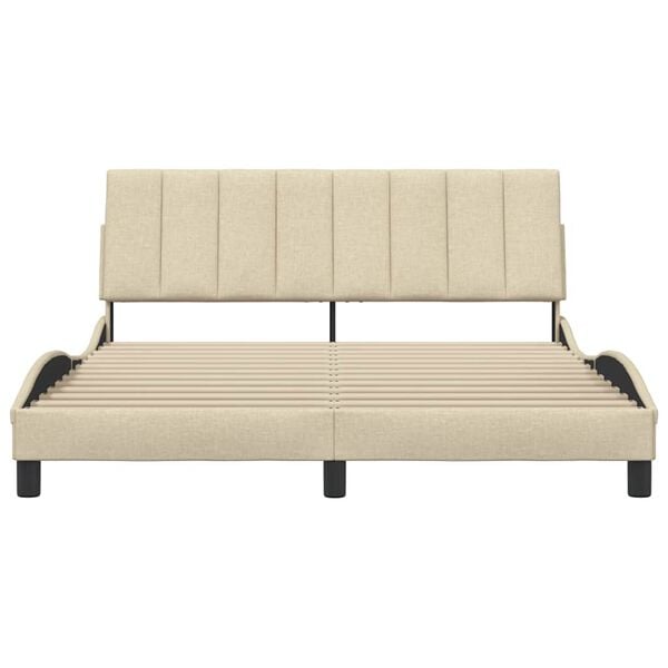 vidaXL Okvir za krevet bez madraca Hanko krem 160x200 cm od tkanine