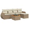 vidaXL 6-dijelni set vrtnih sofa s jastucima bež od poliratana
