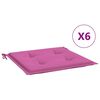 vidaXL Jastuci za vrtne stolice 6 kom ružičasti 50x50x4 cm od tkanine