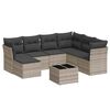 vidaXL 8-dijelni set vrtnih sofa od poliratana s jastucima svjetlosivi