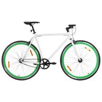 vidaXL Bicikl s fiksnim zupčanikom bijelo-zeleni 700c 55 cm
