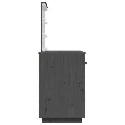 vidaXL Toaletni stolić s LED svjetlom sivi 95 x 50 x 133,5 cm borovina