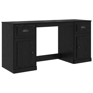 vidaXL Stol s ormarom Crni hrast Konstruirano drvo 154,5 x 50 x 75 cm
