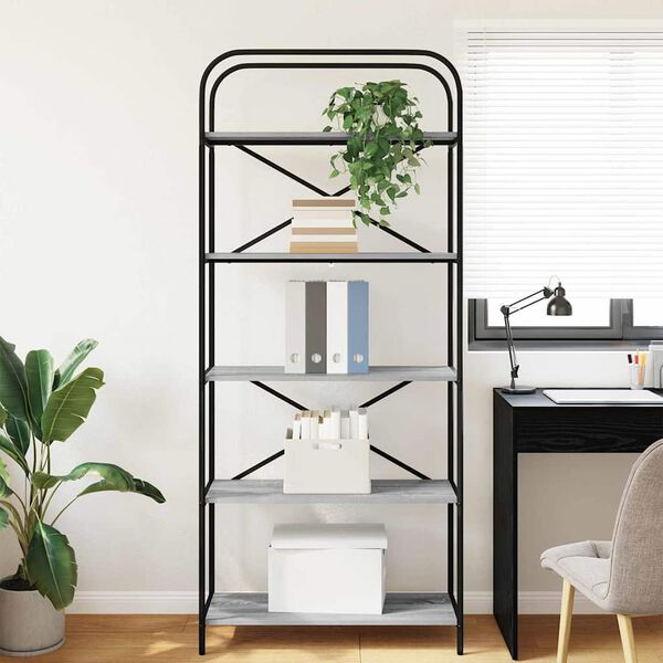 vidaXL Polica Siva Sonoma 80 x 30 x 183 cm Konstruirano drvo