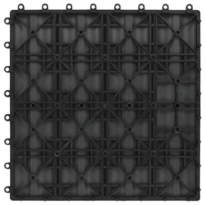 vidaXL 11 podnih pločica s reljefom WPC 30 x 30 cm 1 m² crne