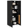 vidaXL Highboard Zidne Crni hrast 69,5 x 34 x 180 cm Konstruirano drvo