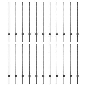 vidaXL Stup za ogradu 22 pcs Siva 160 cm Čelik