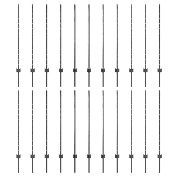 vidaXL Ograde 44 pcs Siva 160 cm Čelik