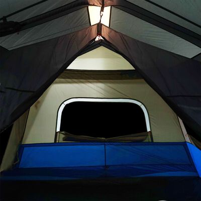 vidaXL Obiteljski šator LED za 10 osoba svjetloplavi brzo otpuštanje