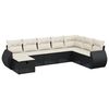 vidaXL 8-dijelni set vrtnih sofa od poliratana s jastucima crni