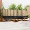 vidaXL Set vanjskih sofa s jastukom 7 pcs Prirodna i crna
