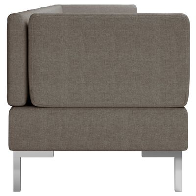 vidaXL 4-dijelni set sofa od tkanine smeđe-sivi