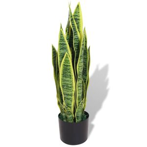 vidaXL Umjetna biljka sanseverija s posudom 65 cm zelena