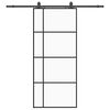 vidaXL Klizna vrata s priborom crna 90 x 205 cm od ESG stakla