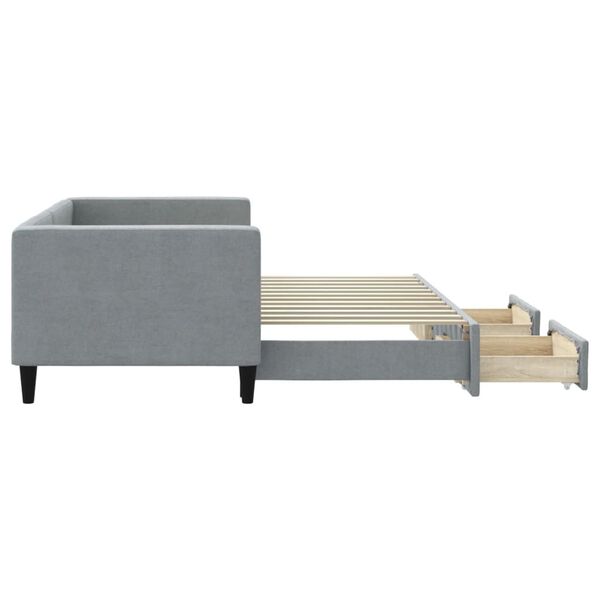 vidaXL Dnevni krevet na razvlačenje svjetlosivi 80 x 200 cm od tkanine