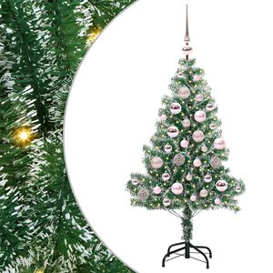 vidaXL Umjetno Božićno Drvo s Snježnim Flokom i LED Svjetlom 120 cm