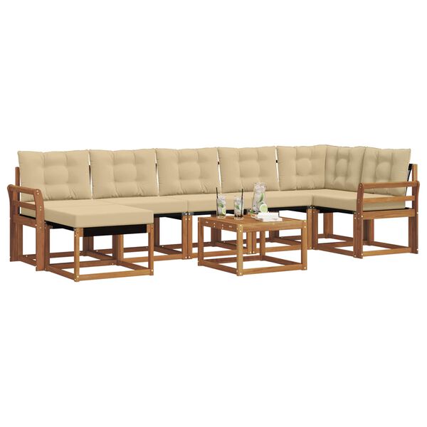 vidaXL Set vanjskih sofa s jastukom 8 pcs Prirodna i bež