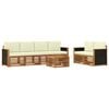 vidaXL Set vanjskih sofa 7 pcs Prirodna i krem Čvrsto drvo akacije