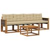vidaXL Set vanjskih sofa s jastukom 5 pcs Prirodna i bež