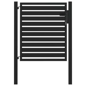 vidaXL Vrtna vrata s mogućno&scaron;ću zaključavanja crna 100x100 cm aluminijska