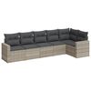 vidaXL 6-dijelni set vrtnih sofa od poliratana s jastucima svjetlosivi