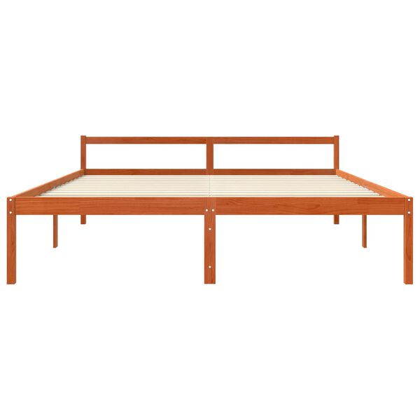 vidaXL Krevetna konstrukcija s uzglavljem Vosak smeđa 200 x 200 cm