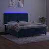 vidaXL Krevet box spring s madracem LED tamnoplavi 180x200 cm bar&scaron;un