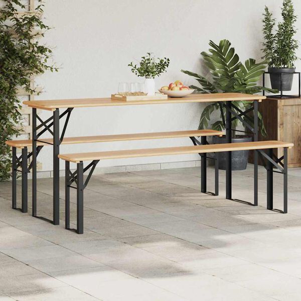 vidaXL Noga za Pivski Stol 2 pcs Crna 39 x 3 x 75 cm