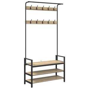 vidaXL Vje&scaron;alica za kapute s policom Sonoma hrast 95 x 34 x 184 cm