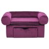 vidaXL Sofa za pse s ladicom bordo 75 x 50 x 38 cm pli&scaron;ana
