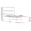 vidaXL Metalni okvir za krevet s uzglavljem crni 80x200 cm