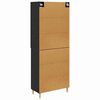 vidaXL Highboard Crni hrast 69,5 x 34 x 180 cm