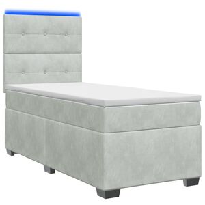 vidaXL Boxspring krevet s madracem Svjetlosiva 80 x 200 cm Bar&scaron;un