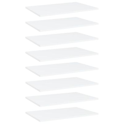 vidaXL Police za knjige 8 kom bijele 60 x 40 x 1,5 cm od iverice